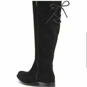 Born Cotto Tall Black Suede Western Riding Boots Size 6 wide calf